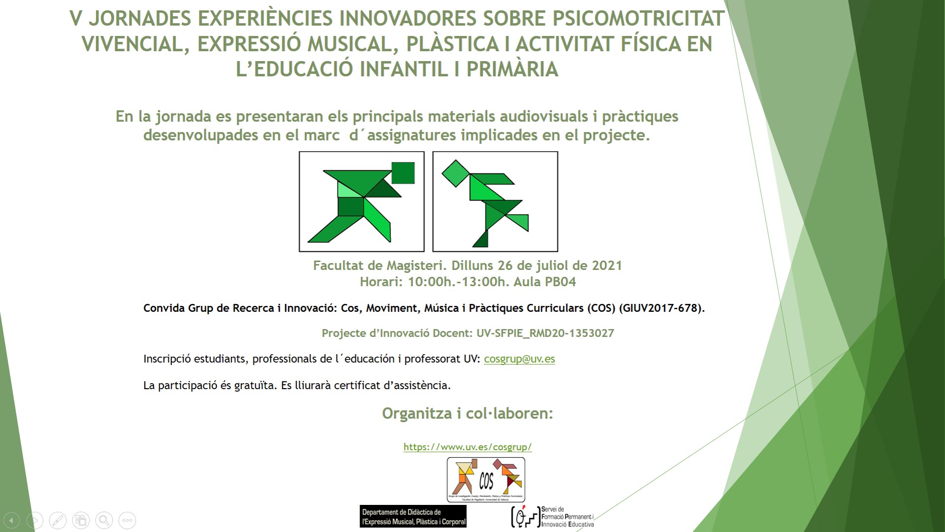 Invitación Jornada de divulgación Projecto de innovación